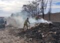 Médano de Oro: combaten focos de incendio y piden no encender fuego ante el Zonda