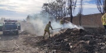Médano de Oro: combaten focos de incendio y piden no encender fuego ante el Zonda