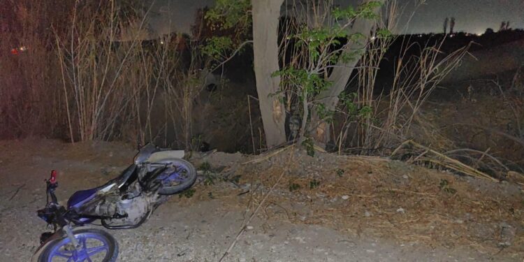 Tragedia en Pocito: murió un motociclista tras chocar contra un árbol