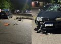 Violento choque entre un auto y una moto dejó a un motociclista en grave estado