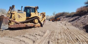 Albardón: avanzan las obras para proteger el río Yakin ante crecientes